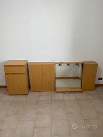 Set bagno + comodino, in legno