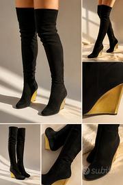 Louis Vuitton-stivali sopra ginocchio in suede