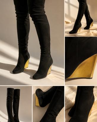 Louis Vuitton-stivali sopra ginocchio in suede
