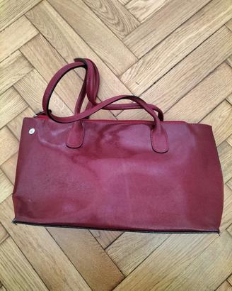 borsa in pelle amaranto Maxima 