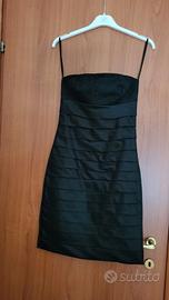 Vestito da cerimonia di raso nero. Taglia 40