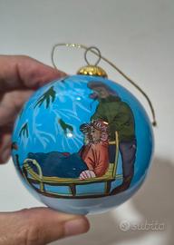 Rara Palla di Natale in Vetro soffiato – Dipinta a