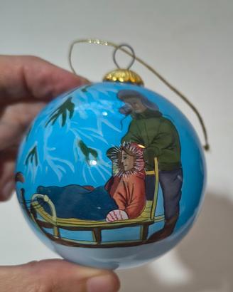 Rara Palla di Natale in Vetro soffiato – Dipinta a