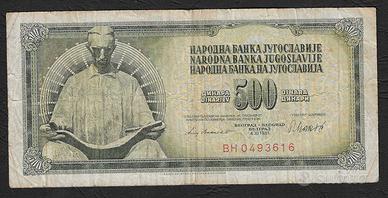 Jugoslavia - banconota circolata da 500 Dinari