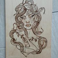 Quadretto fatto a mano con il pirografo