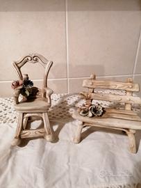 Ceramiche di Bassano sedia e panchina