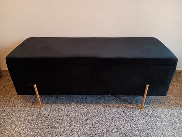 Chris - Divanetto contenitore in velluto nero