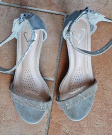 Sandali argento  con tacco Windsor