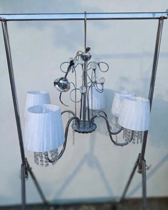 Lampadario moderno cromato 