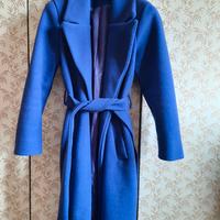 Cappotto in panno viola nuovo Tg S/M