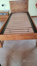 LETTO SINGOLO 90x220 IN LEGNO MASSELLO + DOGHE ORT