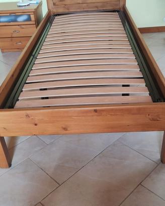 LETTO SINGOLO 90x220 IN LEGNO MASSELLO + DOGHE ORT
