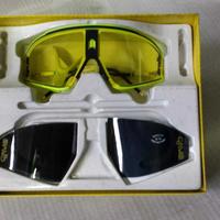 Occhiali da bici marca game colore giallo fluo