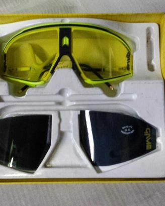 Occhiali da bici marca game colore giallo fluo