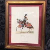 2 stampe antiche cavalieri a cavallo