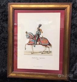 2 stampe antiche cavalieri a cavallo