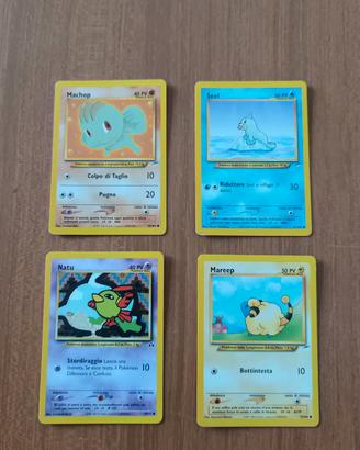 Lotto 4 Carte Pokémon Vintage - Mareep & Machop Ne