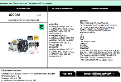 compressore clima C3 Picasso
