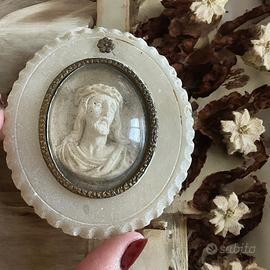 Antico medaglione altorilievo sacro fine 800
