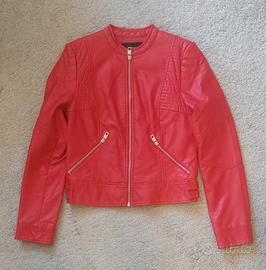 giubbino in simil pelle colore rosso