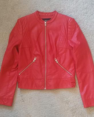 giubbino in simil pelle colore rosso
