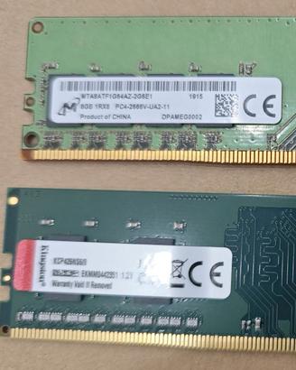 RAM 16GB (2x8GB) DDR4 2666MHz Kingston + Micron
