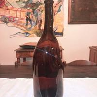 Bottiglione in vetro ambrato vintage