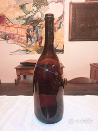 Bottiglione in vetro ambrato vintage