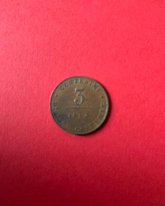 Venezia: moneta 3 centesimi 1849