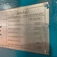 Pressa Piegatrice Idraulica "GADE" Mod. PPI 30/80