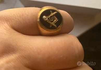 Anello Oro Massonico con Pietra