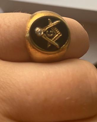 Anello Oro Massonico con Pietra