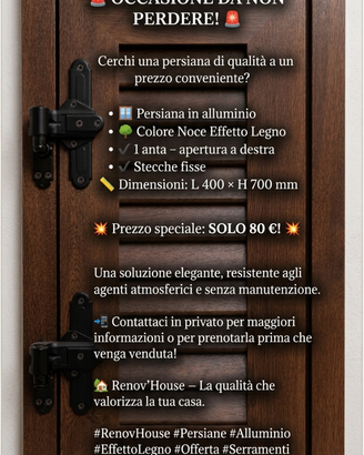Persiana alluminio 40x70 effetto legno