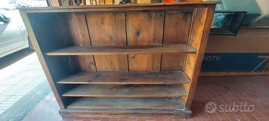 Libreria inglese in massello di noce