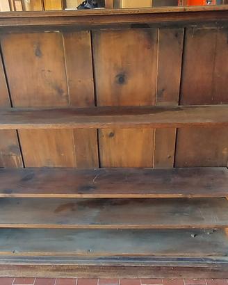 Libreria inglese in massello di noce