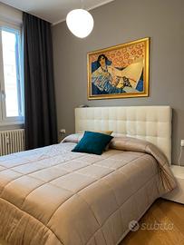 Struttura letto contenitore in ecopelle 