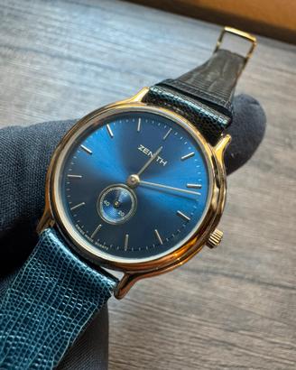 Zenith Quartz Placcato Oro Pelle di Lucertola