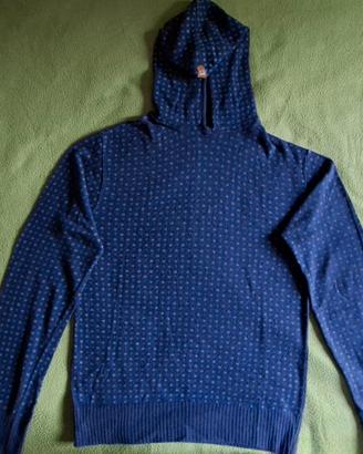 Felpa con cappuccio Scout uomo Tg. M blu a pois