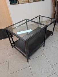 
IKEA VITTSJÖ set di 2 tavolini vetro  nero 