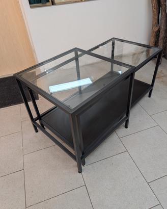 
IKEA VITTSJÖ set di 2 tavolini vetro  nero 