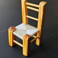 Sedia Miniatura Artigianale Legno e Seduta Intrecc