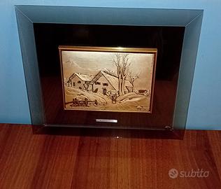 QUADRO PAESAGGIO PAOLO ROSSINI IN ARGENTO 925