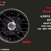 Cerchi RAY NERI 4,5x 12 4x190 fiat 500 l f r