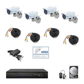 KIT VIDEOSORVEGLIANZA 4 TELECAMERE  HD 500 GB