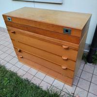 Cassettiera + scrivania color legno faggio