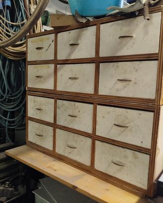 cassettiere vintage mobile merceria