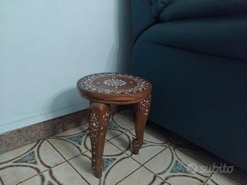 tavolinetto da te intarsiato vintage 
