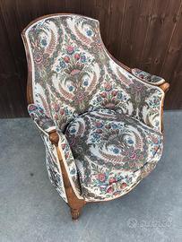 Poltrona in legno e tessuto ( b )