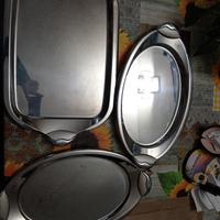 nr. 3 vassoi in acciaio inox graffi come da foto 