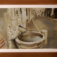 Dipinto "Entrando ad Asolo", di Antonio Sgarbossa